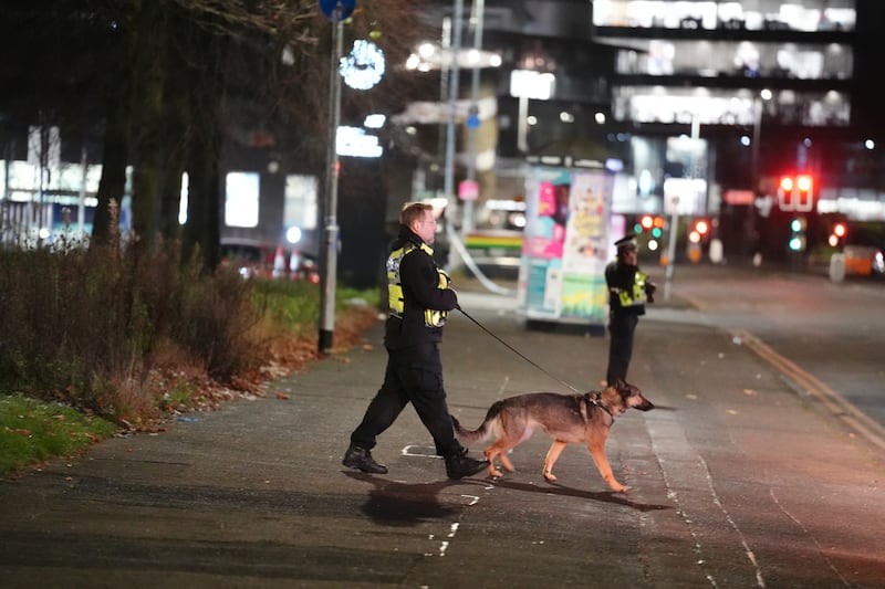 Police officers outside Buchanan Bus Station in Glasgow city centre