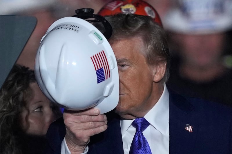 Donald Trump at a rally in Latrobe, Pennsylvania (AP Photo/Matt Rourke)