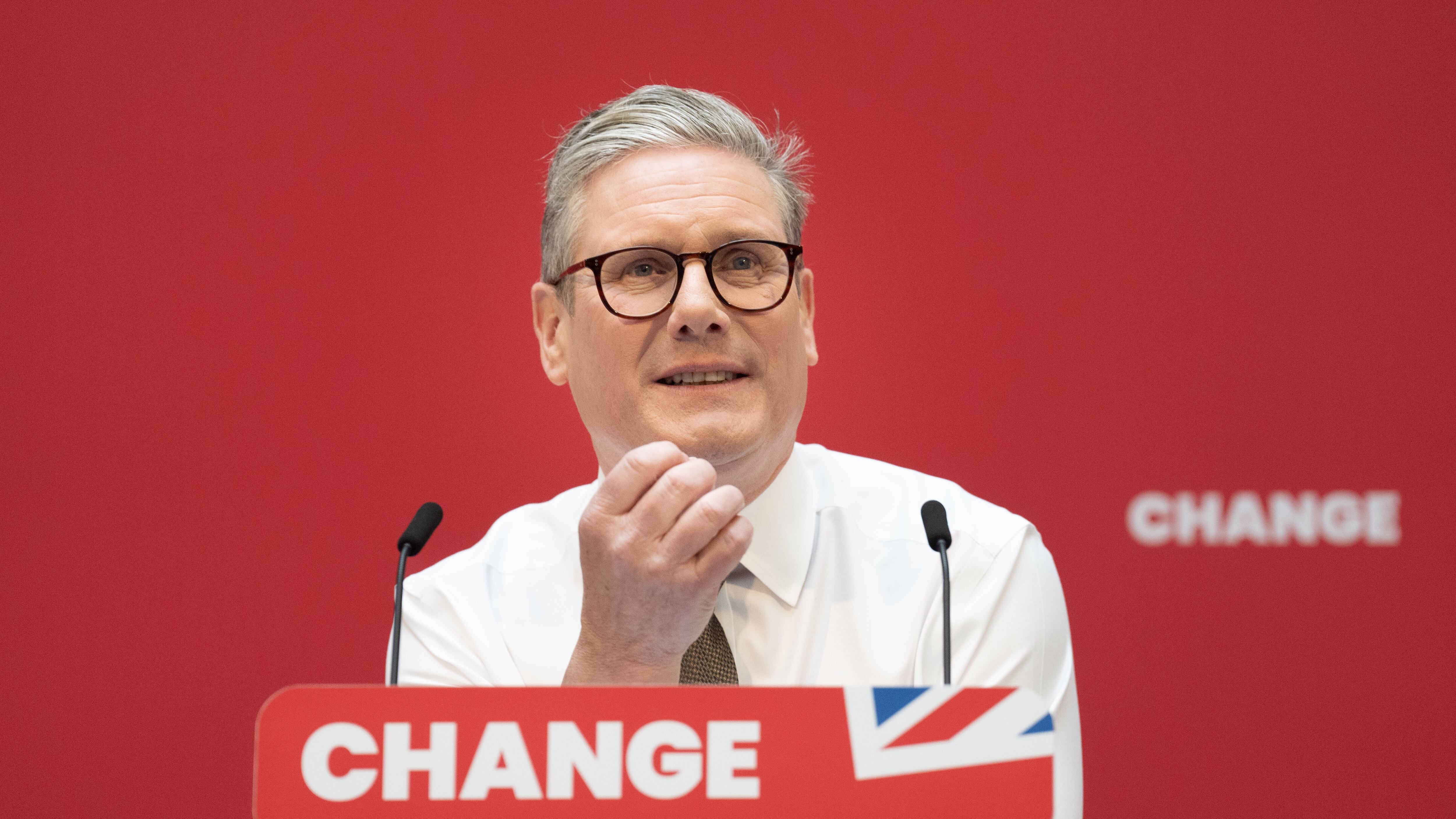 Labour Party leader Sir Keir Starmer launches his party’s manifesto at Co-op HQ in Manchester, while on the General Election campaign trail. Picture date: Thursday June 13, 2024.