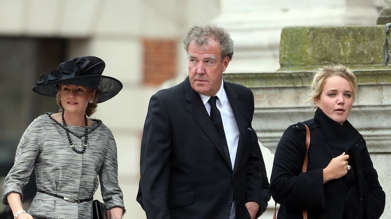 Lady Lloyd Webber with TV presenter Jeremy Clarkson and his daughter Emily