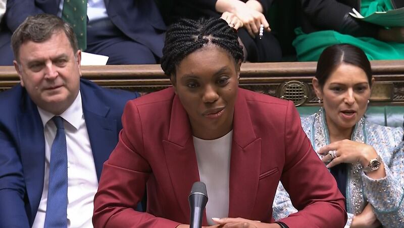 Conservative Party leader Kemi Badenoch speaking during Prime Minister’s Questions in the Commons