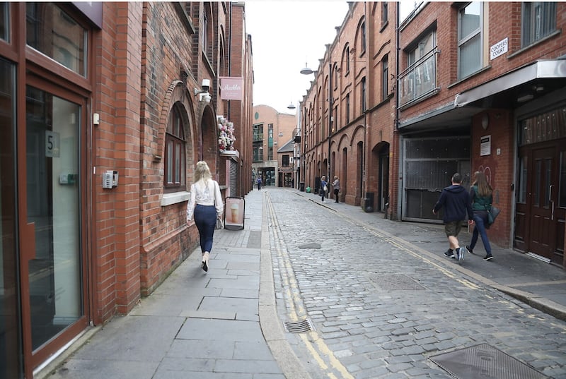 Hill Street in Belfast's Cathedral Quarter. Picture by Hugh Russell