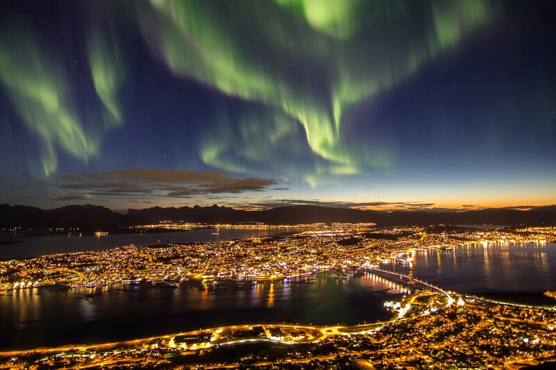 Northern lights above Tromso in Norway