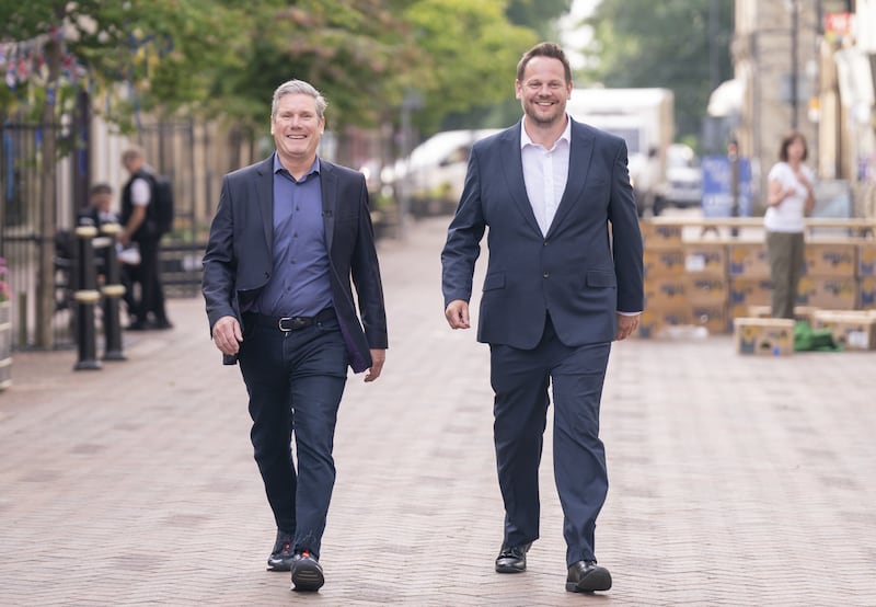 Transport minister Simon Lightwood with Prime Minister Sir Keir Starmer