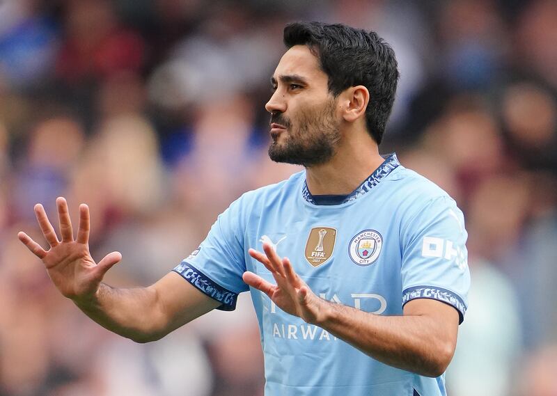 Manchester City’s Ilkay Gundogan during his second debut for the club against Ipswich .