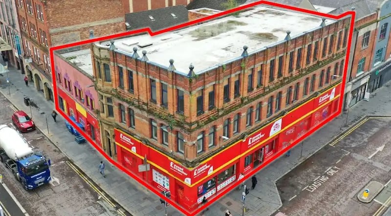 The property at 1– 3 Queen Street and 56 Castle Street in Belfast has gone on the market for £1.35m.