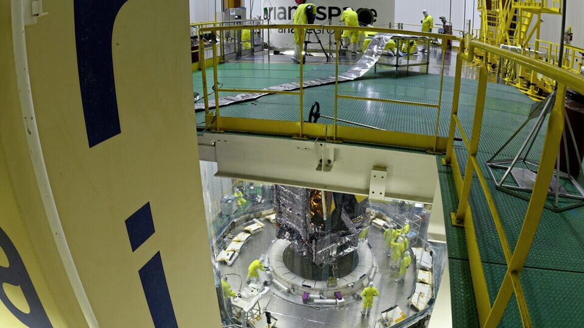 Newry-based Resonate Testing, which is a mechanical and environmental test facilitator, has already made a name for itself in the sector having worked with Irish Space Systems Engineering company Realtra, on high profile projects such as the James Webb Space Telescope launch vehicle. Pictured is NASA&#39;s James Webb Space Telescope secured on top of the rocket ahead of its launch in December 2021 