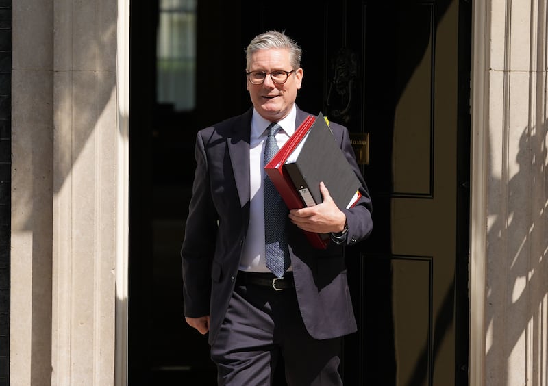 Prime Minister Sir Keir Starmer left Downing Street for the House of Commons for PMQs on Wednesday