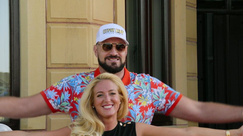 Tyson and Paris Fury at his surprise 34th birthday party, which is covered in the new Netflix docuseries, 'At Home with the Furys'. Picture by Netflix