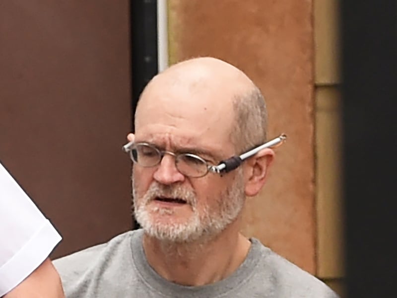 Court-
Derry no2-22/7/2024- Trevor McBride picture©
55 year old Garret  O'Sullivan pictured at court in Derry on charges relating to preventing of lawful burial of his father-
found at the family home at Culmore Road in Derry.
mandantory picture credit Trevor McBride