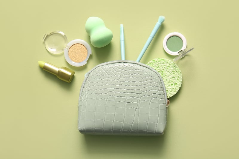 Streamlining your make-up products into one small bag can hep in rushed mornings