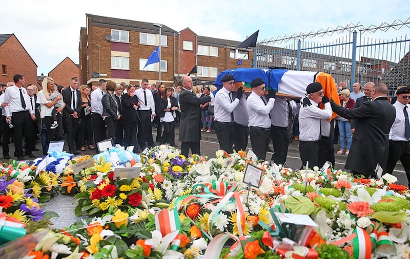 The funeral has taken place in west Belfast of former INLA prisoner Martin McElkerney &nbsp;