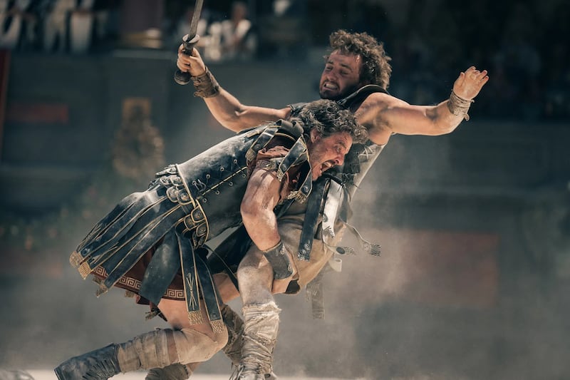 Pedro Pascal and Paul Mescal in Gladiator II