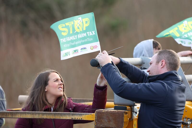 Farmers protest against the Inheritance Tax changes to Agricultural and Business Property Relief.