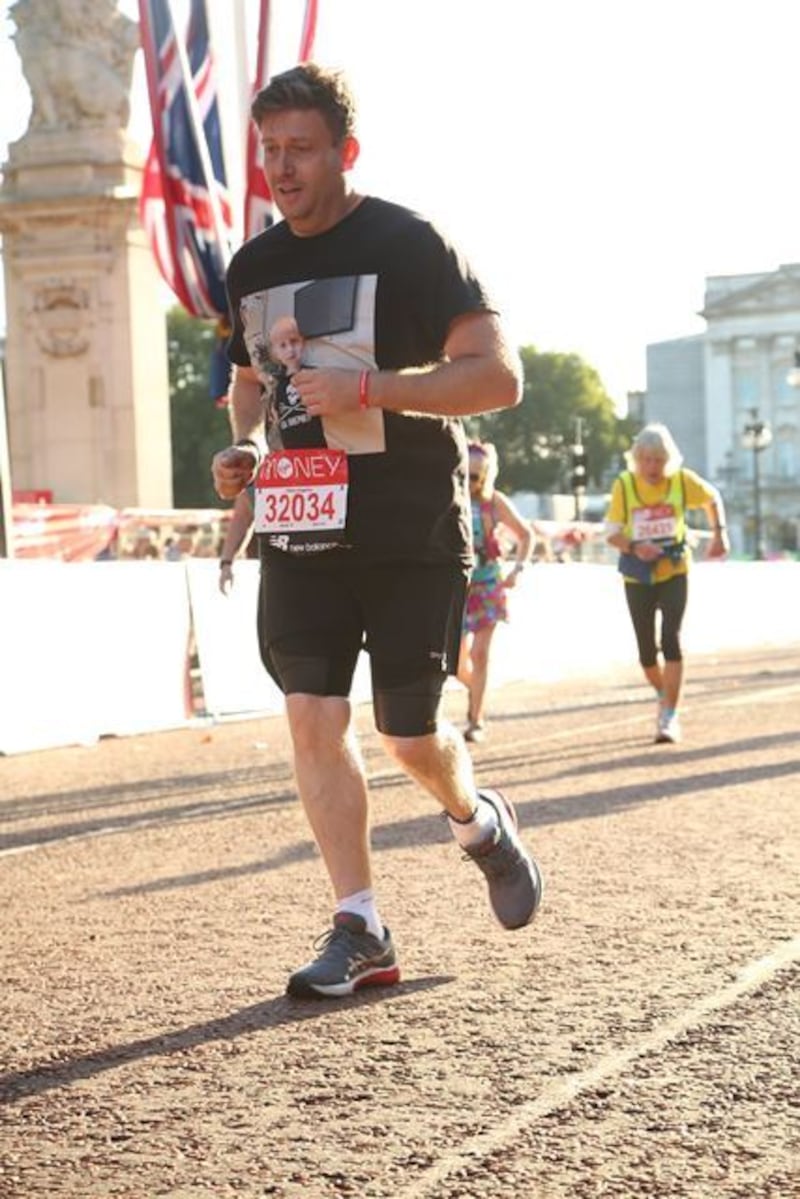 Ceri Menai-Davis ran his first London Marathon in 2021 – a day before his son’s funeral who died from a rare form of cancer (Ceri Menai-Davis)