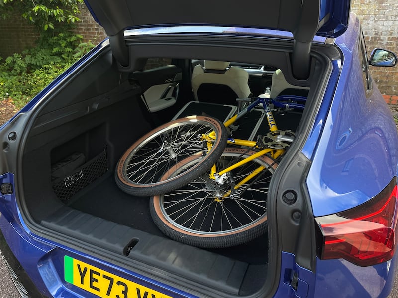 Seats down and the iX2 has more than enough space for a mountain bike
