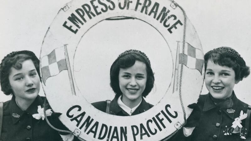 The women travelled aboard the Empress of France from Canada to Liverpool in 1953