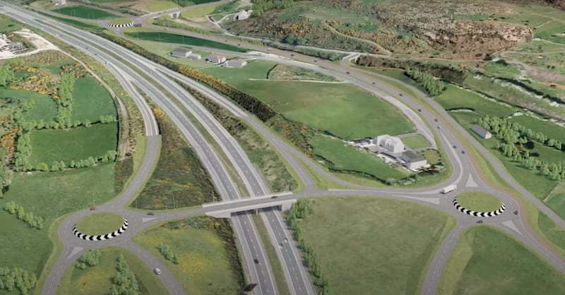 An image of the planned Newry southern relief road taken from a video drive-through