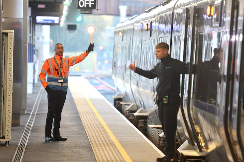 Train passengers arrive and depart from Grand Central Station in Belfast. PICTURE: MAL MCCANN