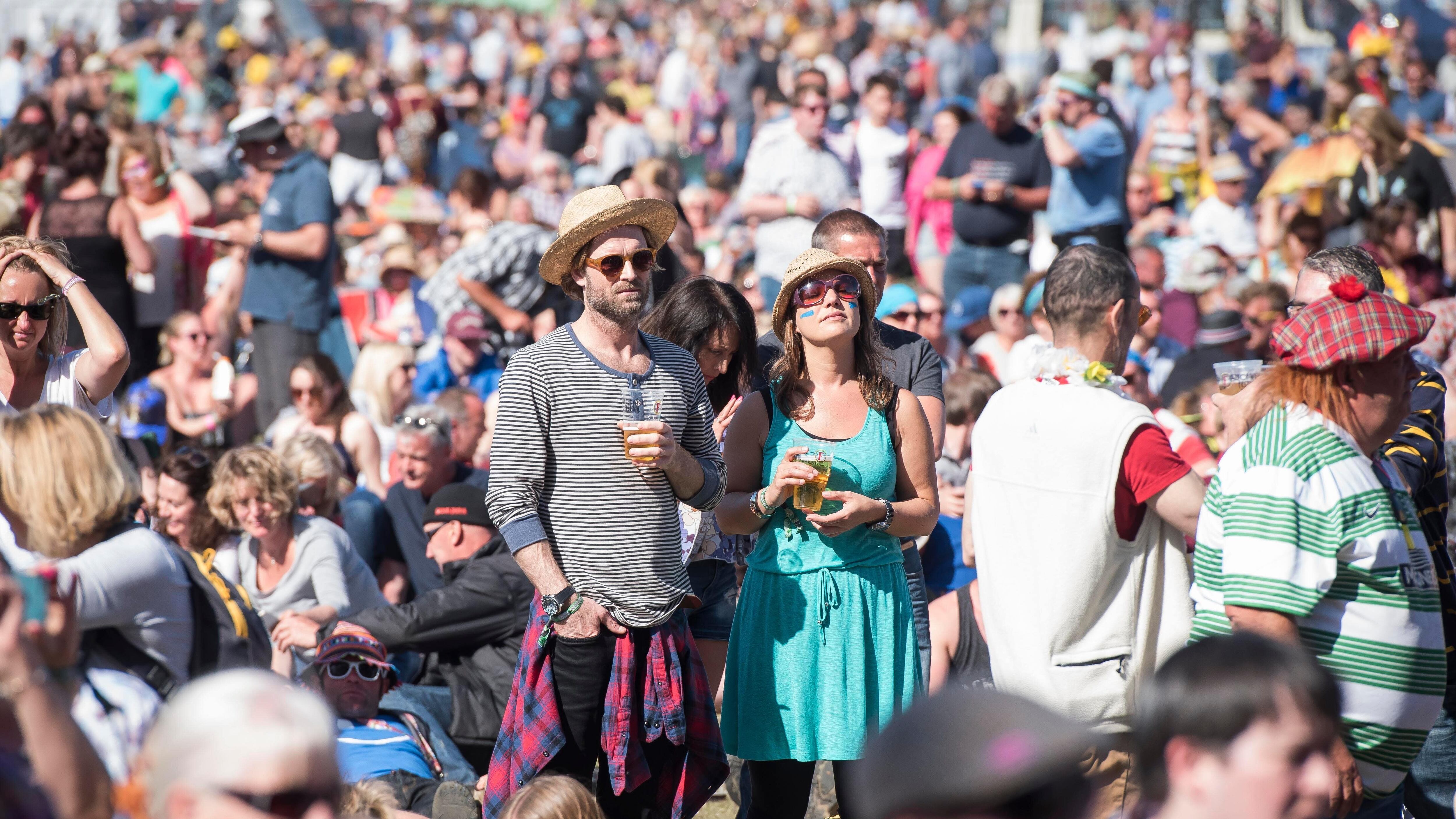 Festival-goers at the Isle of Wight Festival (David Jensen/PA)