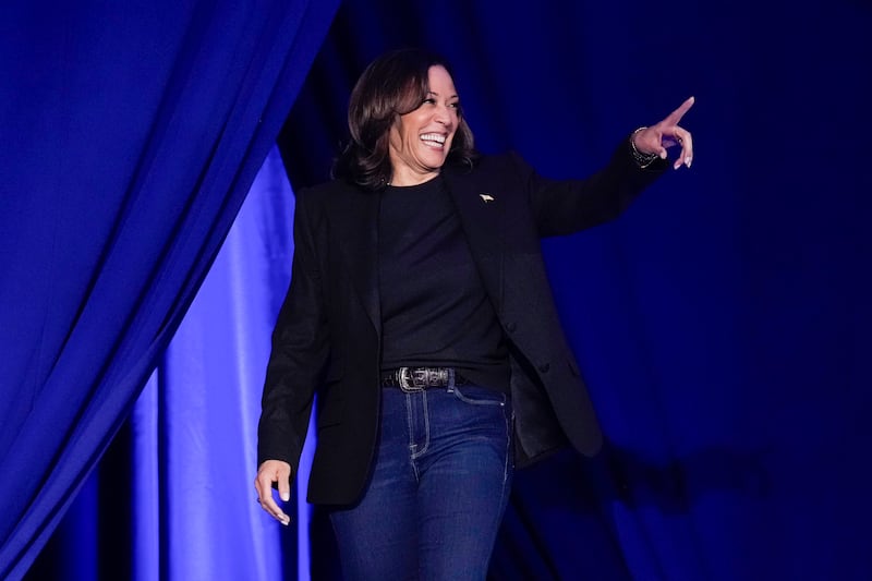 Democratic presidential nominee Vice President Kamala Harris speaks in Michigan (Jacquelyn Martin/AP)