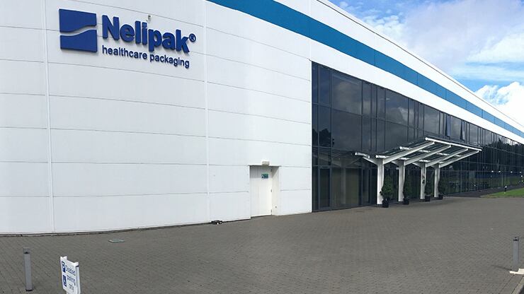Front of Nelipak Healthcare Packaging's manufacturing operation, in the Campsie Industrial Estate, Co Derry.