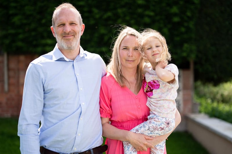 Sarah and Jack Hawkins with their daughter Lottie