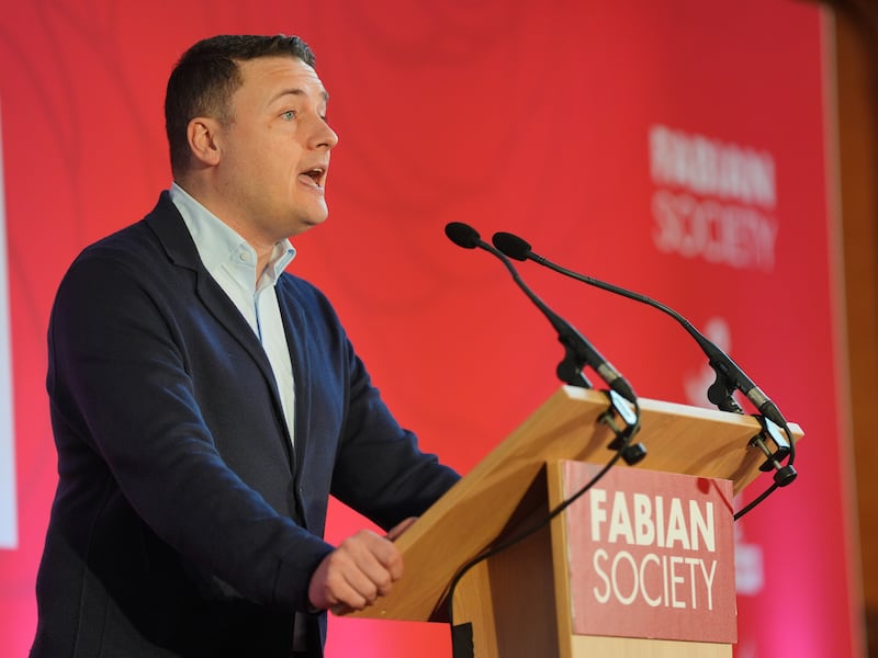 Health Secretary Wes Streeting speaking during the Fabian Society annual conference at the Guildhall in London