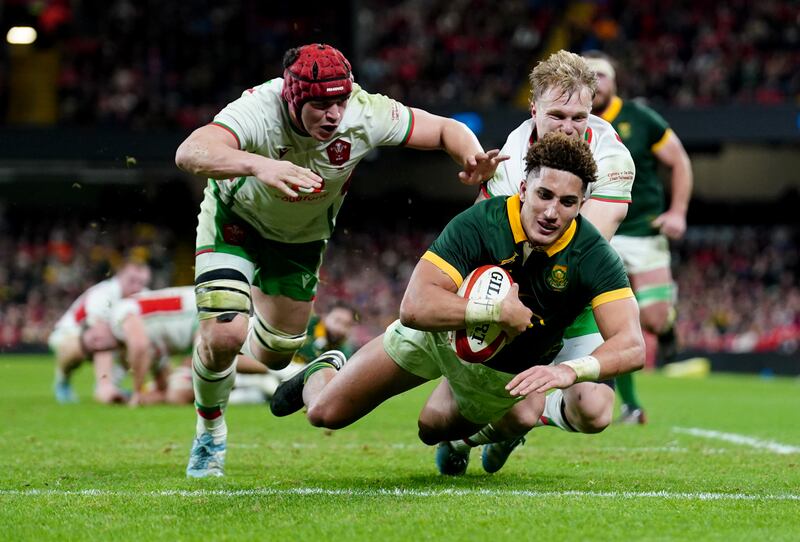 Jordan Hendrikse scored a try and kicked five conversions for South Africa