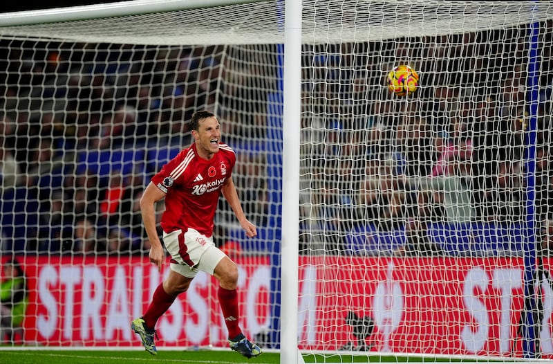 Chris Wood celebrates his second goal