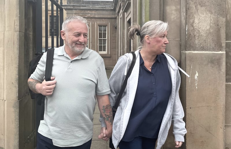 Adriana Orme, right, outside Worcester Crown Court