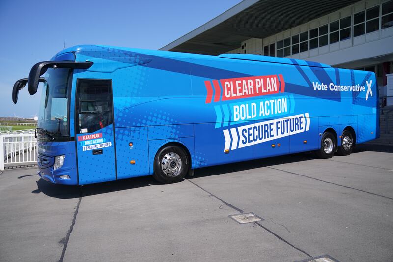 The Conservatives launched their campaign bus at Redcar Racecourse