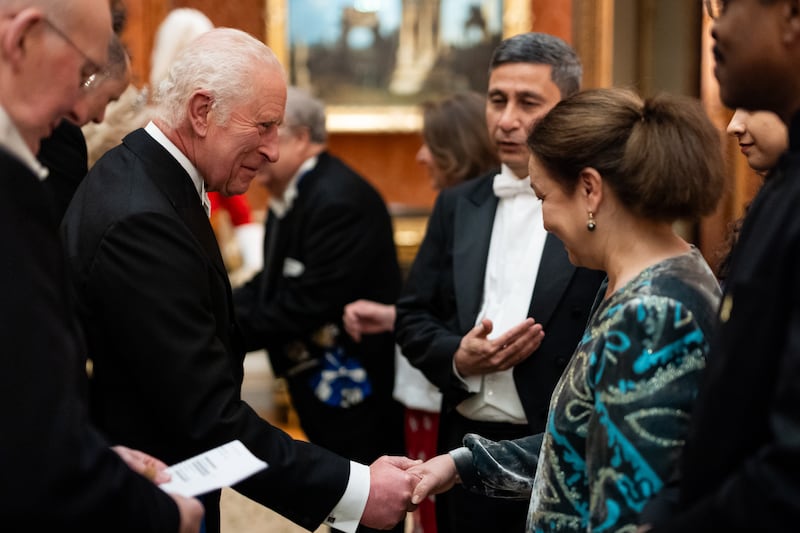 The King greets his guests