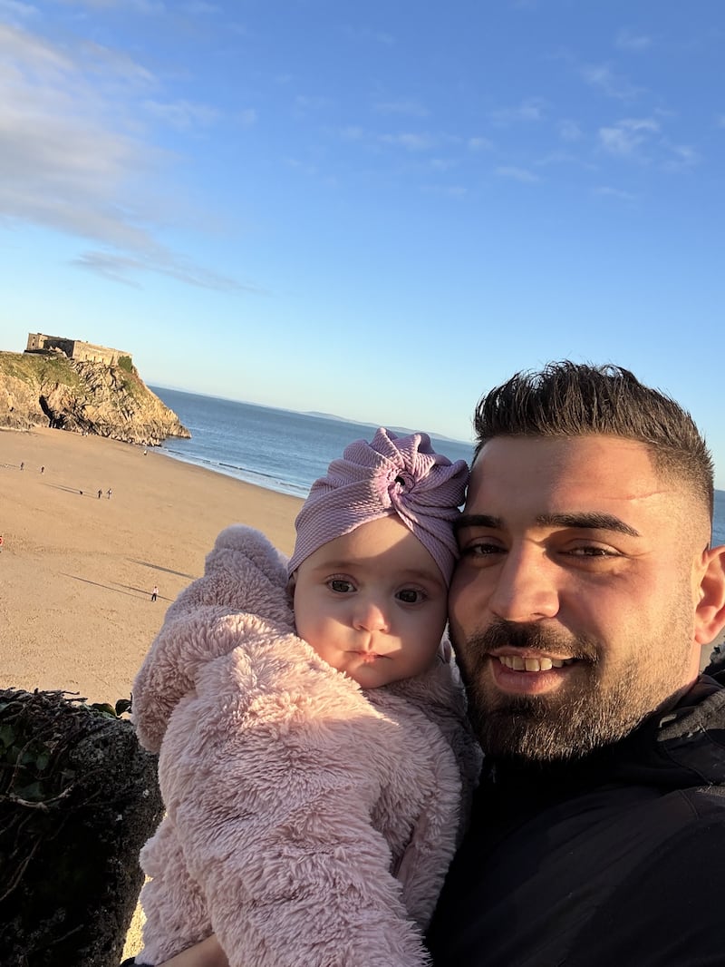 Sophia Kelemen with her father