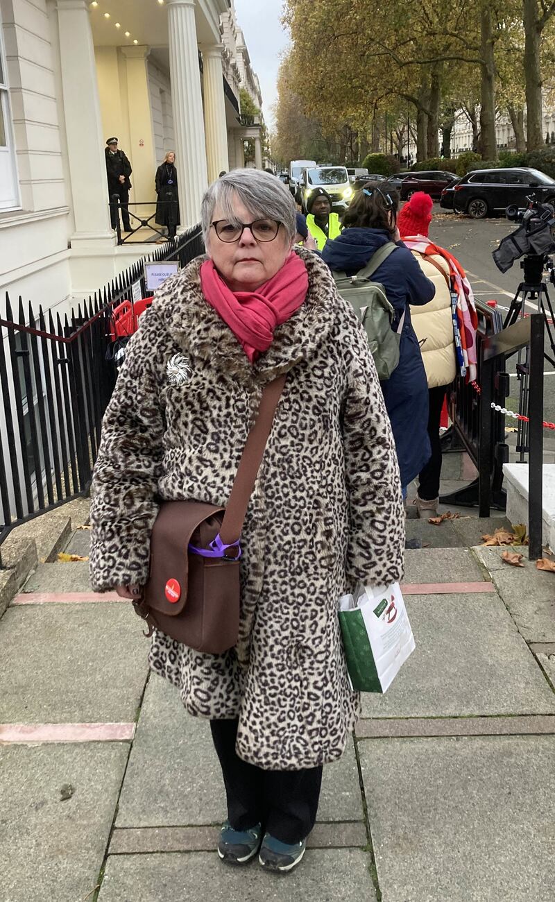 Mandy Phillips, who booed at former health secretary Matt Hancock as he arrived to give evidence