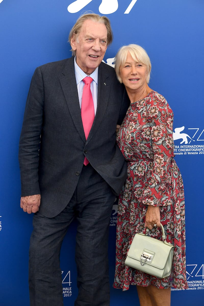 Donald Sutherland and Dame Helen Mirren attend the photocall for The Leisure Seeker during the 74th Venice Film Festival in Venice (Paul Treadway/Alamy)
