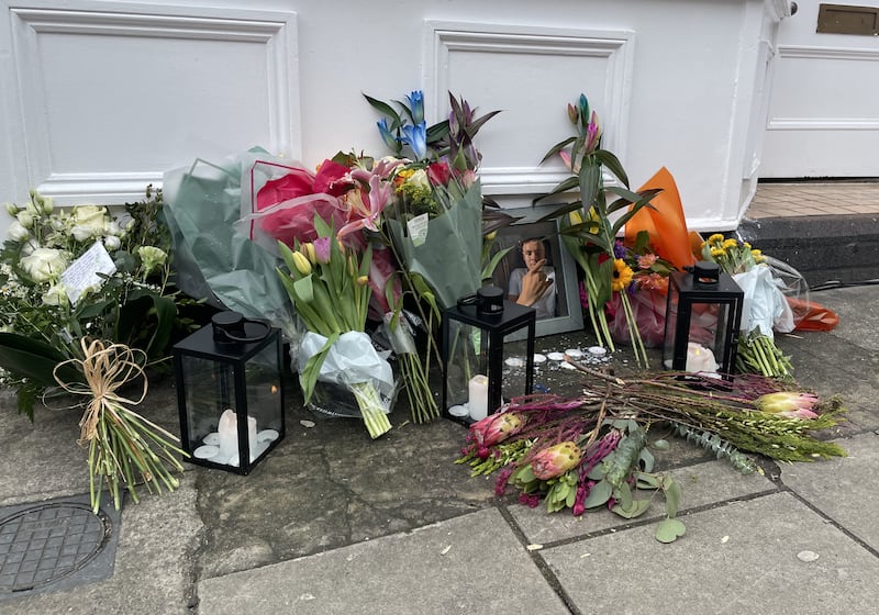 Floral tributes left at the scene on West Street