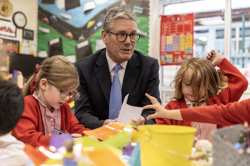 Prime Minister Sir Keir Starmer visited a primary school on Monday but faced media questions about his winter fuel plan