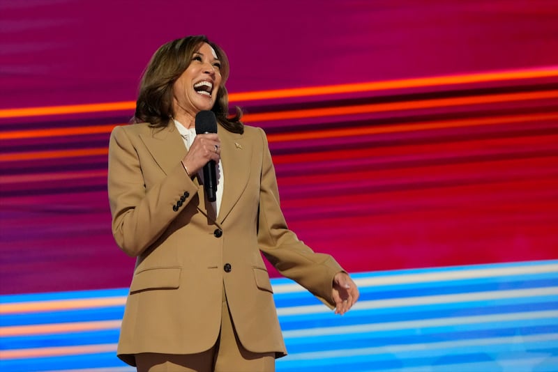 Kamala Harris appears during the first day of the DNC (Jacquelyn Martin/AP)