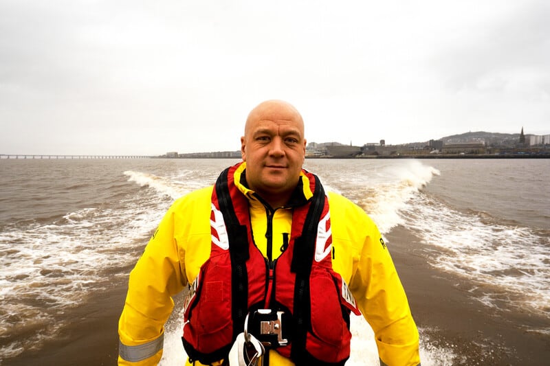 Benny Thomson, 43, started volunteering with the RNLI following a near death experience in 2012