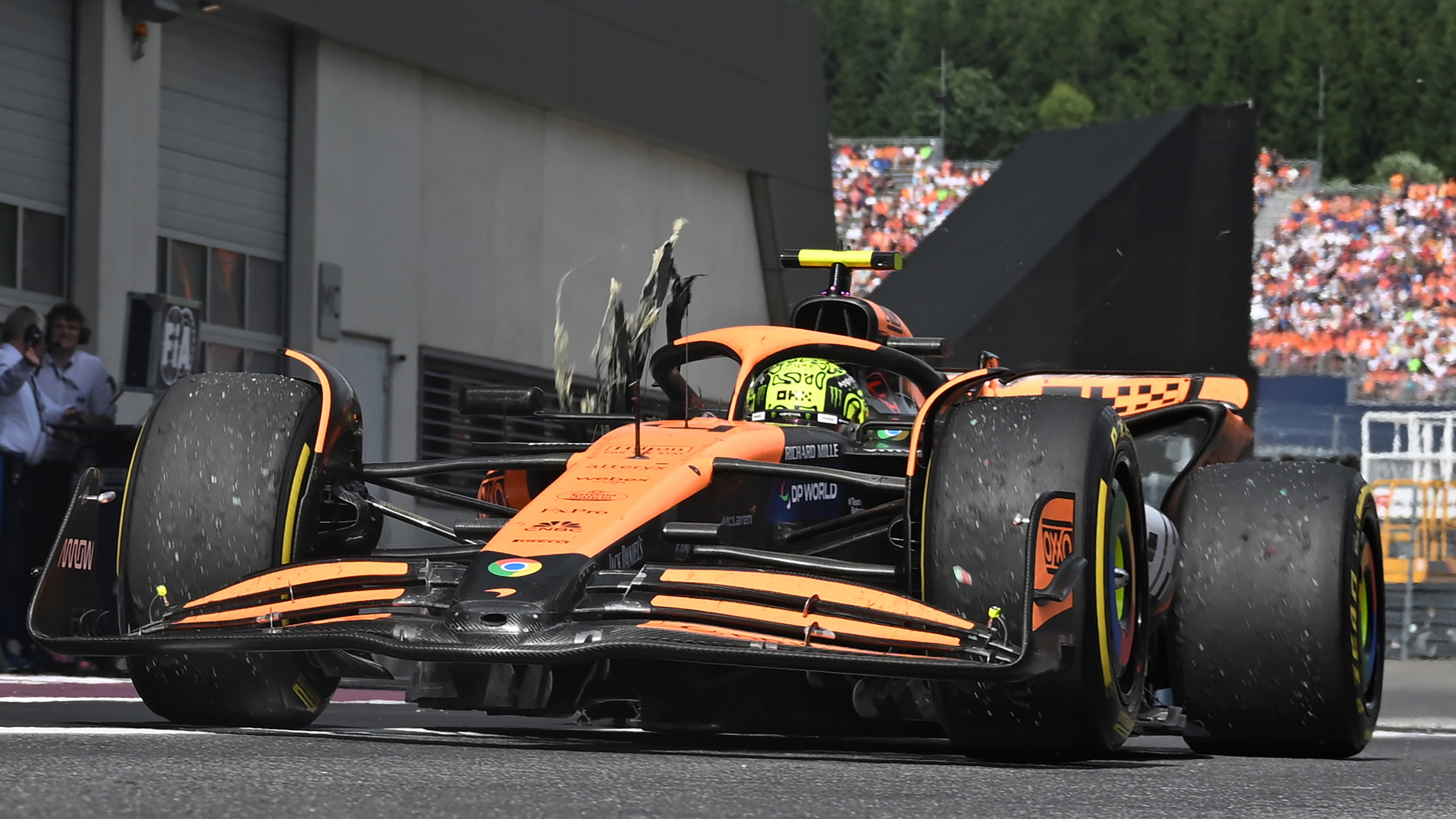Lando Norris demanded an apology after his collision with Max Verstappen (Christian Bruna/AP)