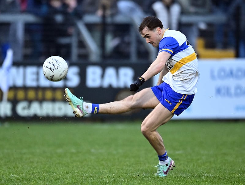 Sunday 12th January 2025
Darragh Canavan of Errigal Ciaran scoring a point against  of Dr Croke’s in the All Ireland Club Senior championship Semi Final at St Conleth’s Park Newbridge, Co. Kildare. Picture Oliver McVeigh