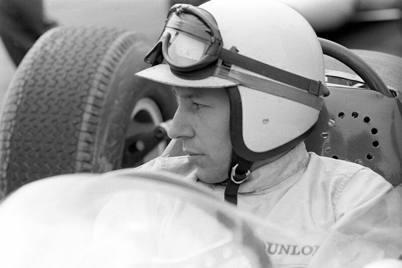 John Surtees in the cockpit of his Ferrari at Brands Hatch in 1964.
