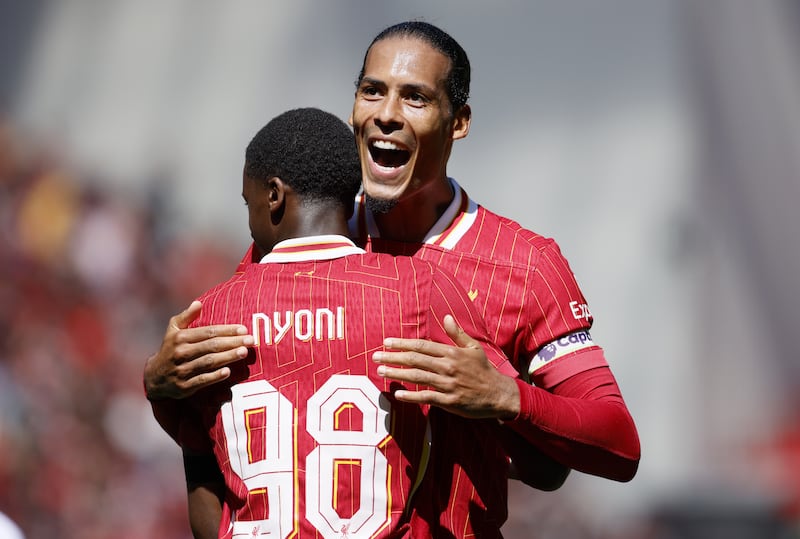 Liverpool’s captain Virgil van Dijk offered no update on his contract situation