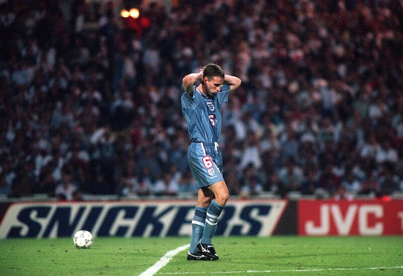 Gareth Southgate failed to score in the penalty shoot-out loss to Germany at Euro 96
