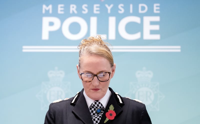 Chief Constable Serena Kennedy at Merseyside Police headquarters in Liverpool