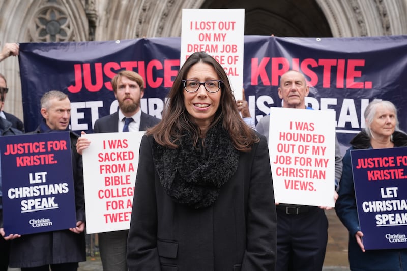 Kristie Higgs has she claimed she was sacked because of her religious beliefs