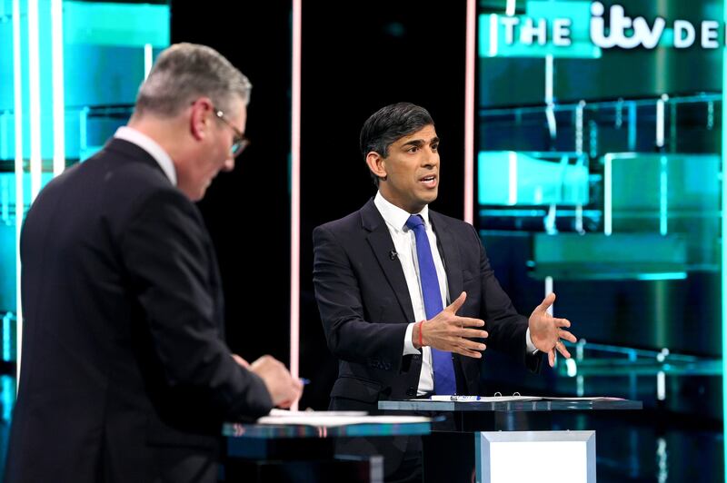 Prime Minister Rishi Sunak and Labour Party leader Sir Keir Starmer (Jonathan Hordle/ITV)