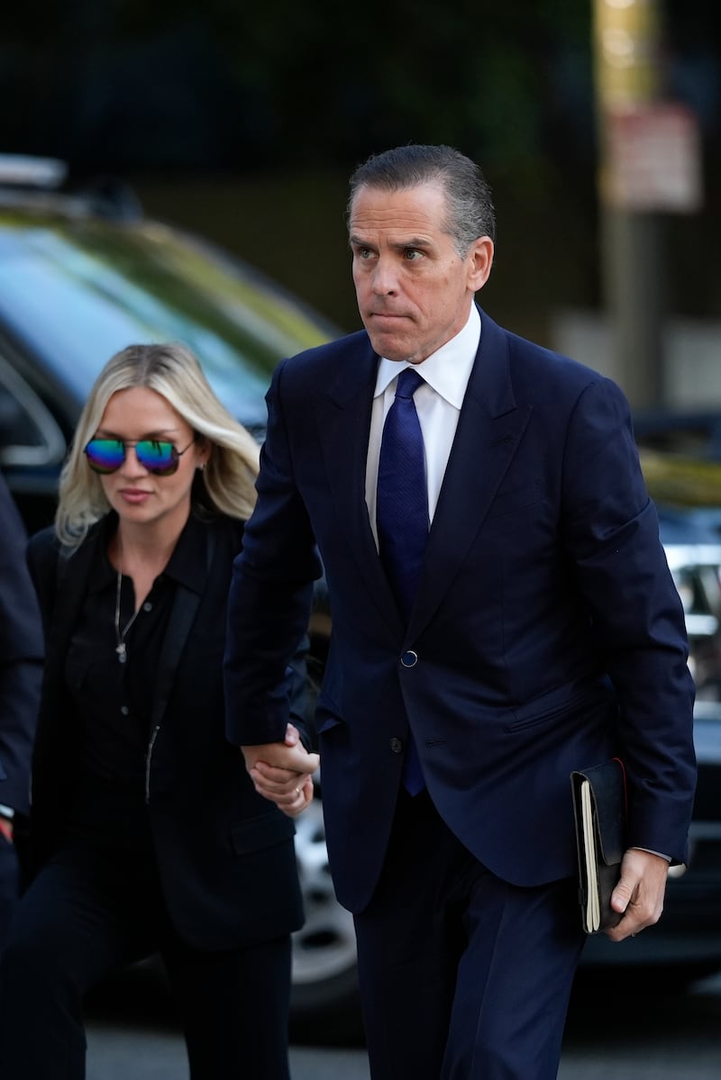 Hunter Biden and his wife Melissa Cohen Biden arrive at court (Jae C. Hong/AP)