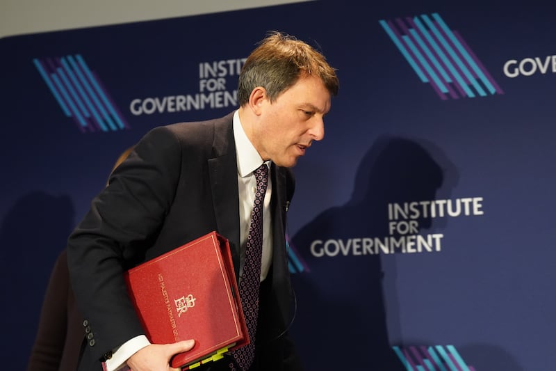 John Glen at the Institute for Government conference, in Carlton Gardens, London (Stefan Rousseau)